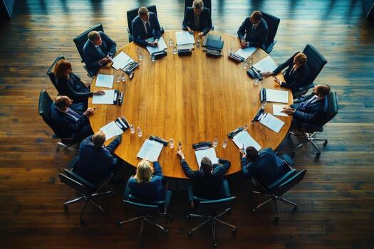 business people sitting around a round table in a meeting room free photo business people sitting around a round table in a meeting room free photo